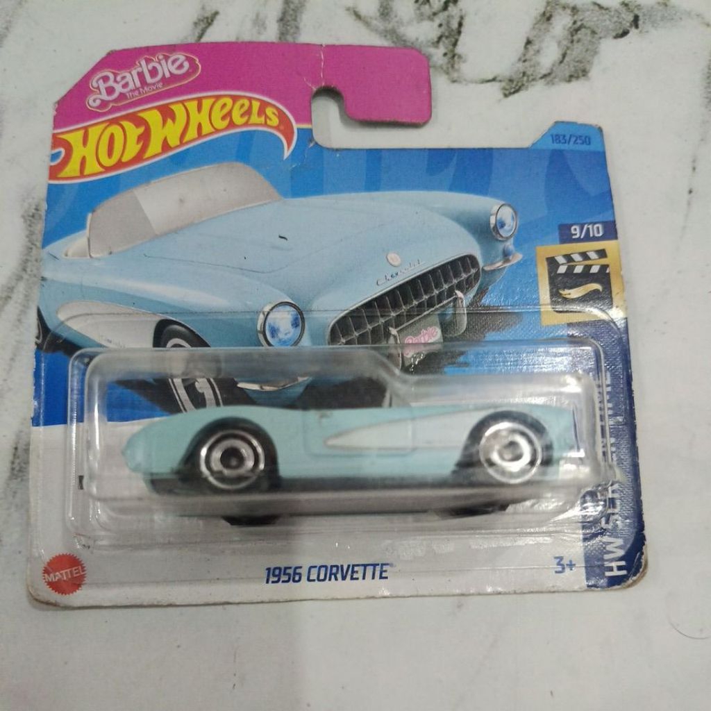 Hotwheels 1956 Corvette Barbie Short Card