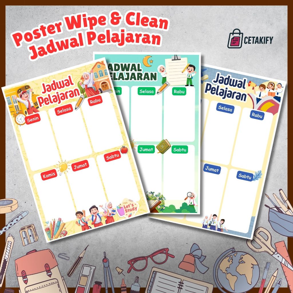POSTER WIPE & CLEAN – JADWAL PELAJARAN