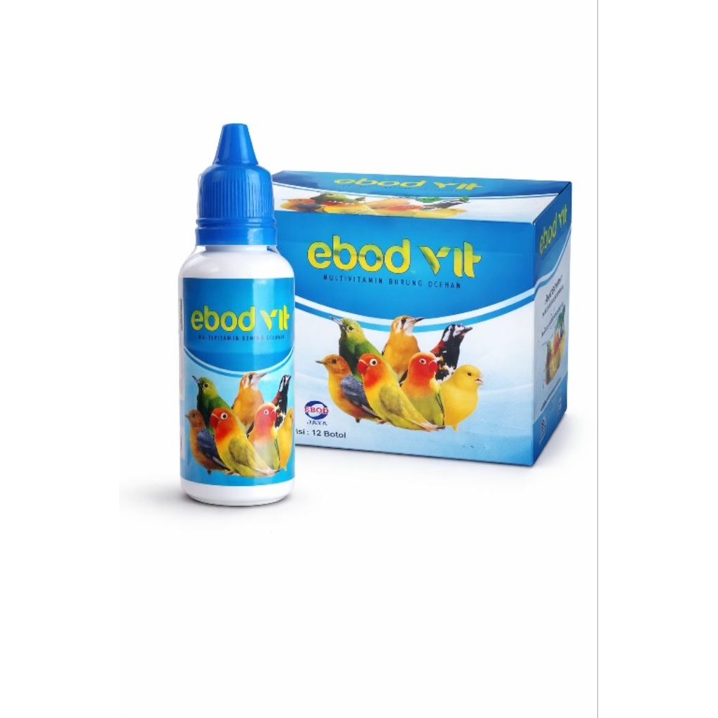 Ebod Vit Multivitamin Burung Ocehan 1 Dus Isi 12 Botol Original EBOD Jaya