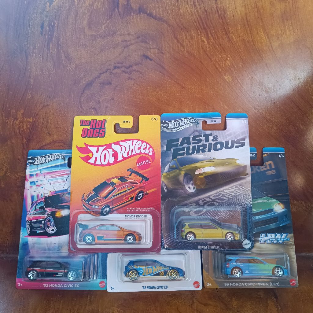 Paket Hot Wheels Civic EG, SI, Type R (EK9) Silver Series