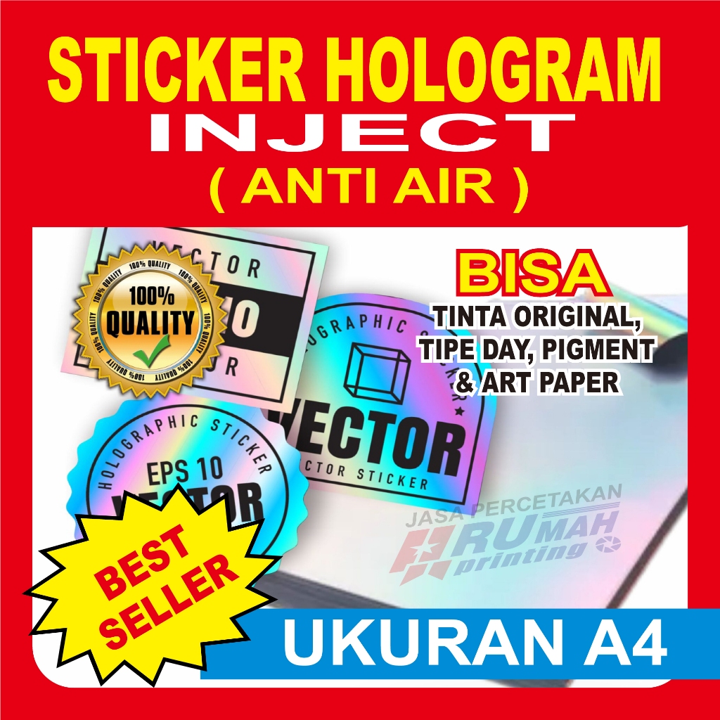 STICKER vinyl RAINBOW INKJET A4 /kertas stiker hologram pelangi inkjet