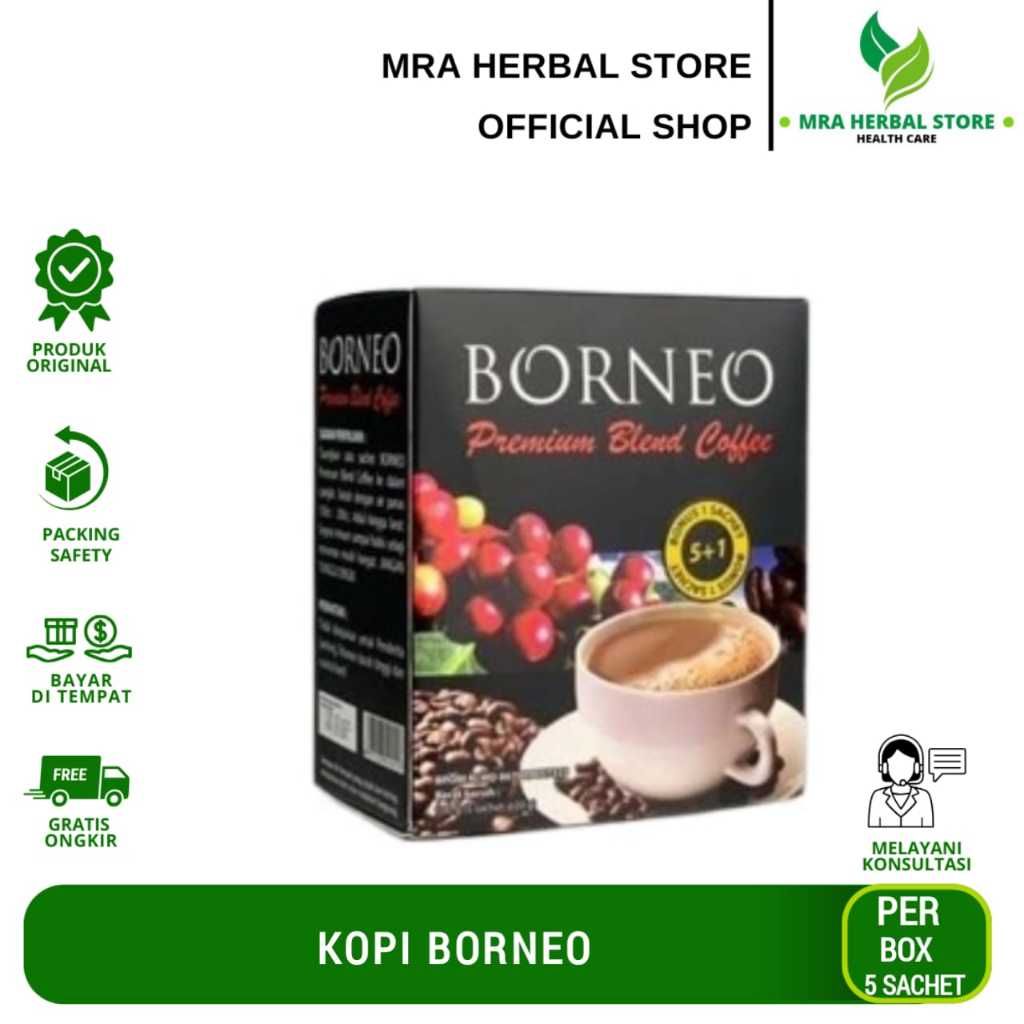 Kopi Borneo | Kopi Herbal Alami | Kopi Borneo Per Box Isi 5 Sachet Original