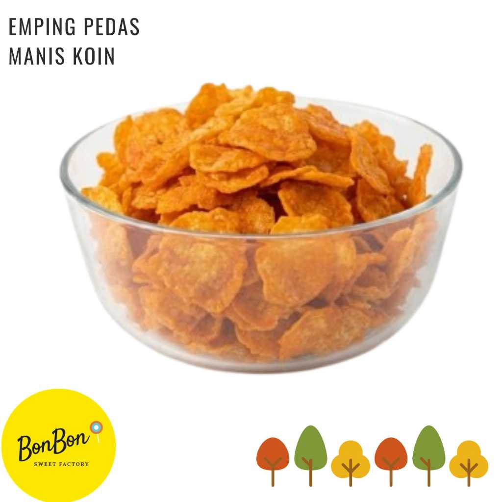 Emping Pedas anis Koin Tipis Empuk Renyah / Belinjo Melinjo Pedes Manis