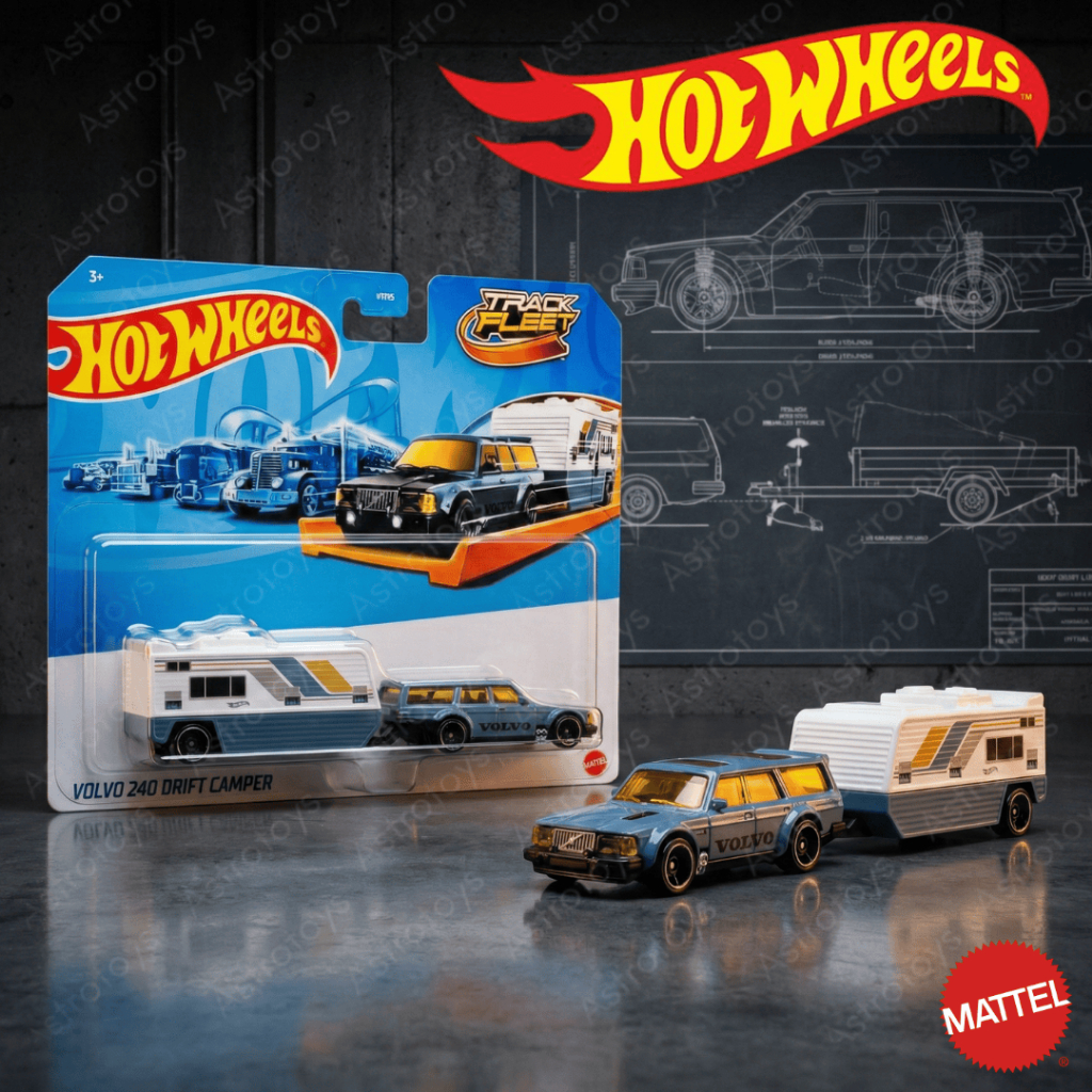 Hot Wheels Truck Trailer Volvo 240 Drift Camper Original Mattel / Mainan Diecast Mobil Truck Trailer