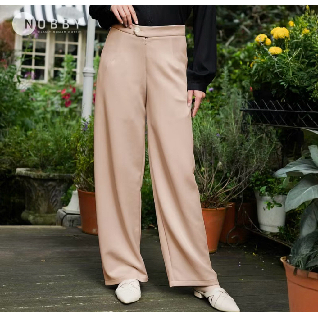 Nobby Luma Kulot Bahan Scuba Celana Panjang Kulot Wanita