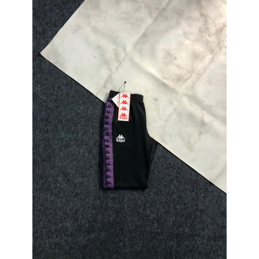 TRACKPANTS KAPPA TAPPED BLACK - PURPLE