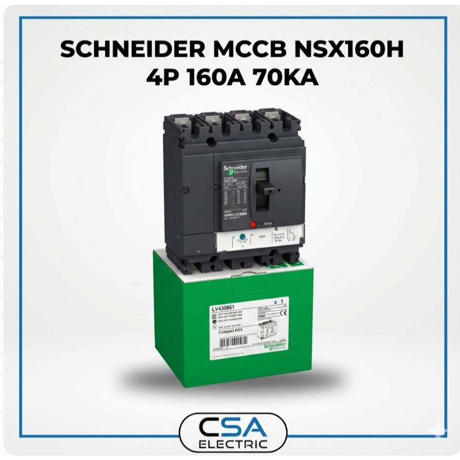 Schneider Compact NSX160H 4P 160A 70kA - MCCB 4 Pole Proteksi Distribusi Original Breaker Schneider 