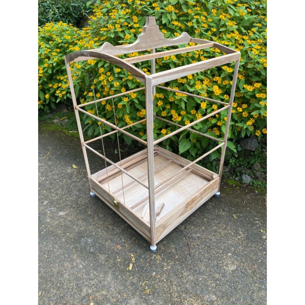 SKN Sangkar kenari (rangka ambrukan) bahan full kayu Jati tua