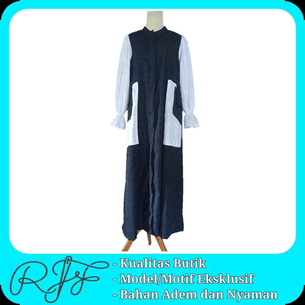 [EKSKLUSIF] Gamis Casual Bahan Semi Wool x Katun Bordir by Rumah Jahit Fadilah