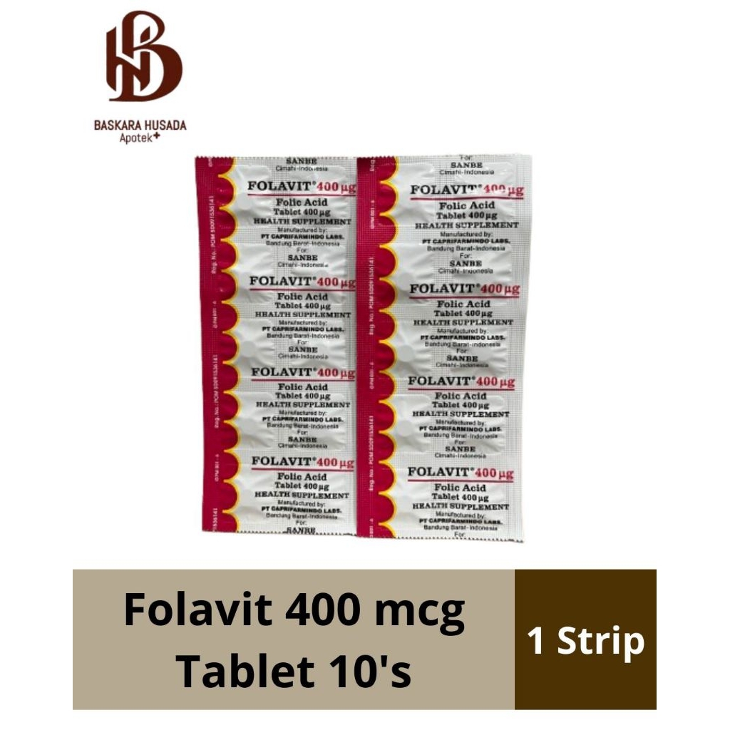 Folavit Asam Folat 400mcg - Suplemen Asam Folat Ibu Hamil & Menyusui
