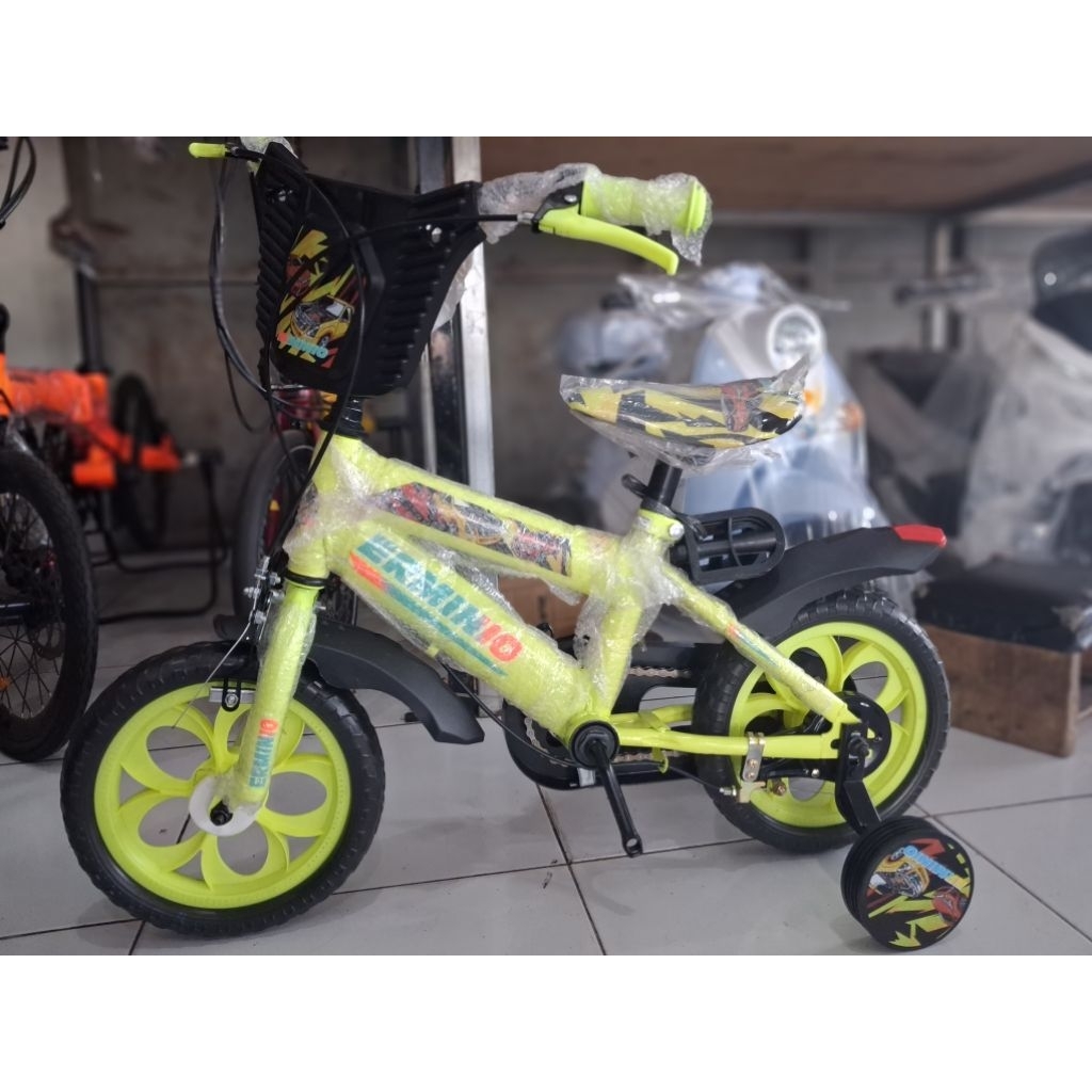 sepeda anak erminio 12 inchi  cocok buat usia 3 sampai 7 tahun