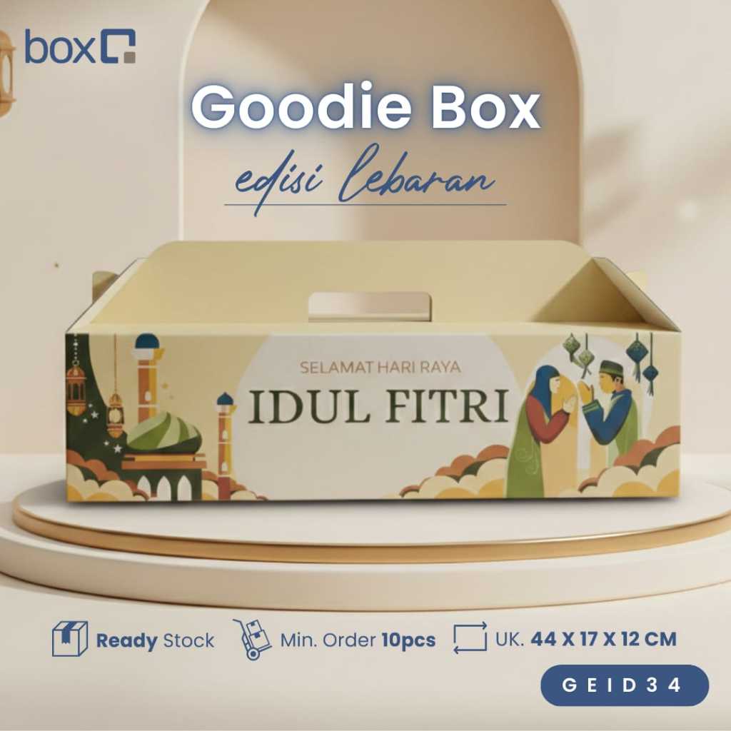 Goodie Box Lebaran 44x17x12 cm | Box Hampers Idul Fitri Dus Kue Kering Snack Parcel Ramadan Gift Box