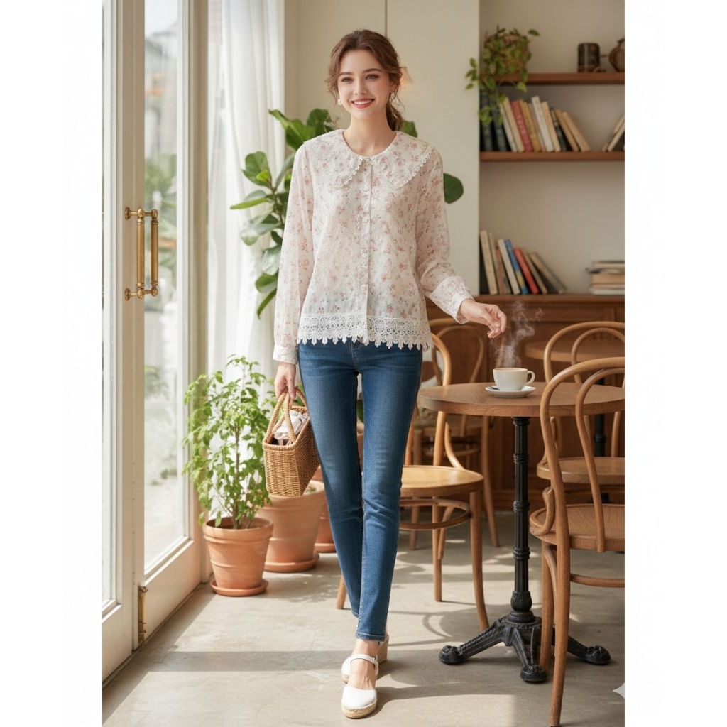 messo bluse renda premium//ATASAN KEMEJA RENDA WANITA IMPORT ADEM BAHAN KATUN
