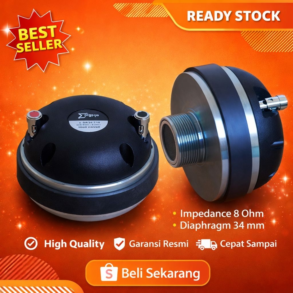 DRIVER TWETER/ SPEAKER TWETER LAPANGAN MERK ENIGMA DR 34 T 10 MODEL ULIR