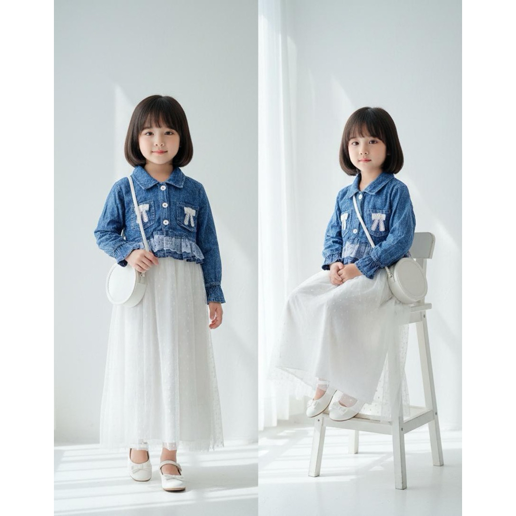 Gamis Anak Rompi Jeans Premium