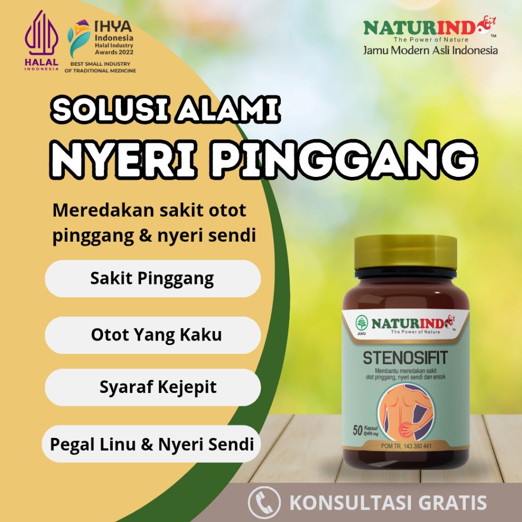 Stenosifit Obat Herbal Saraf Kejepit Sakit Pinggang Encok Kaki Lumpuh Kesemutan Nyeri Otot Pungung