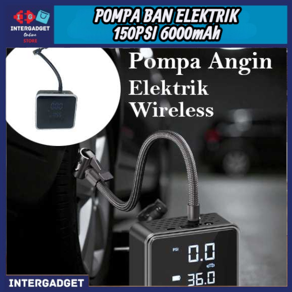 Pompa Ban Elektrik Portable Air Compressor 150PSI 6000mAh