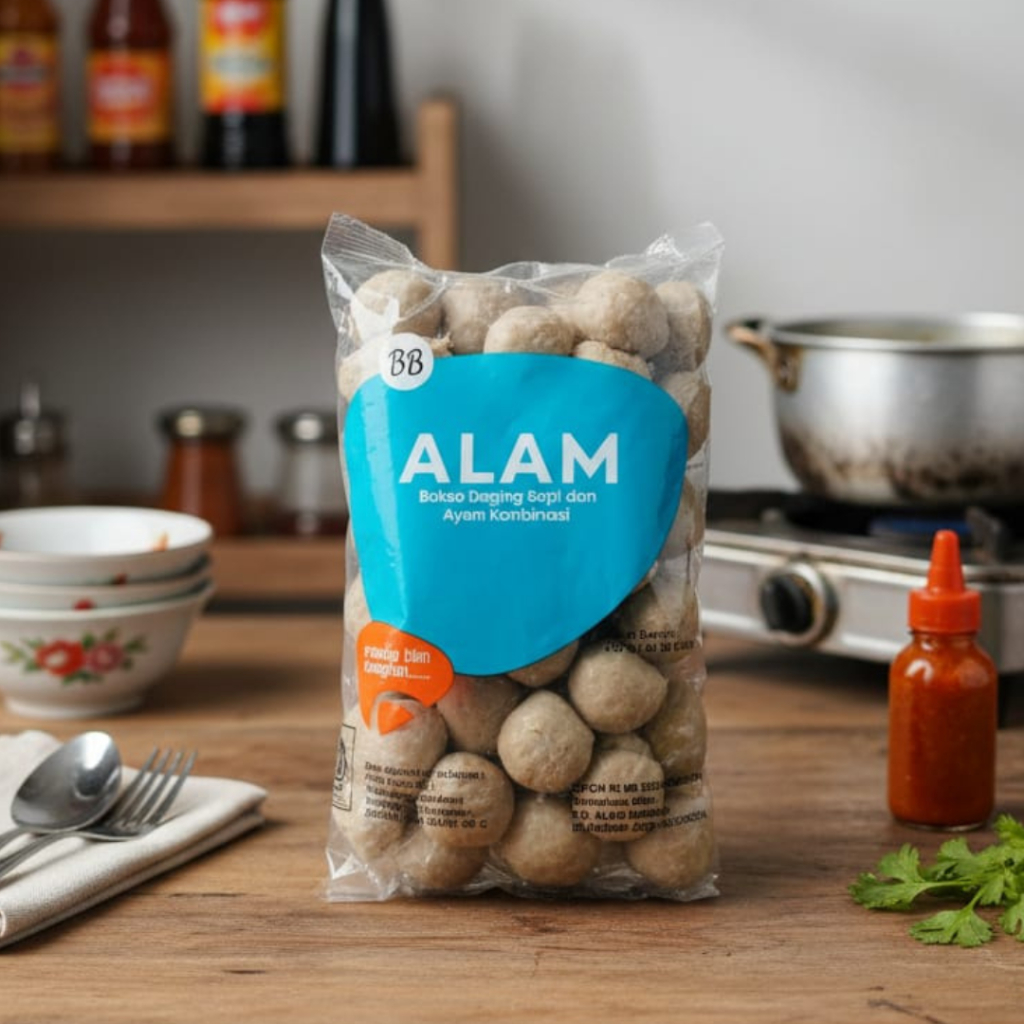 Bakso Alam BB50 Isi 50 Butir Daging Sapi Ayam Halal Frozen Food | Rajanya Baso Bandung