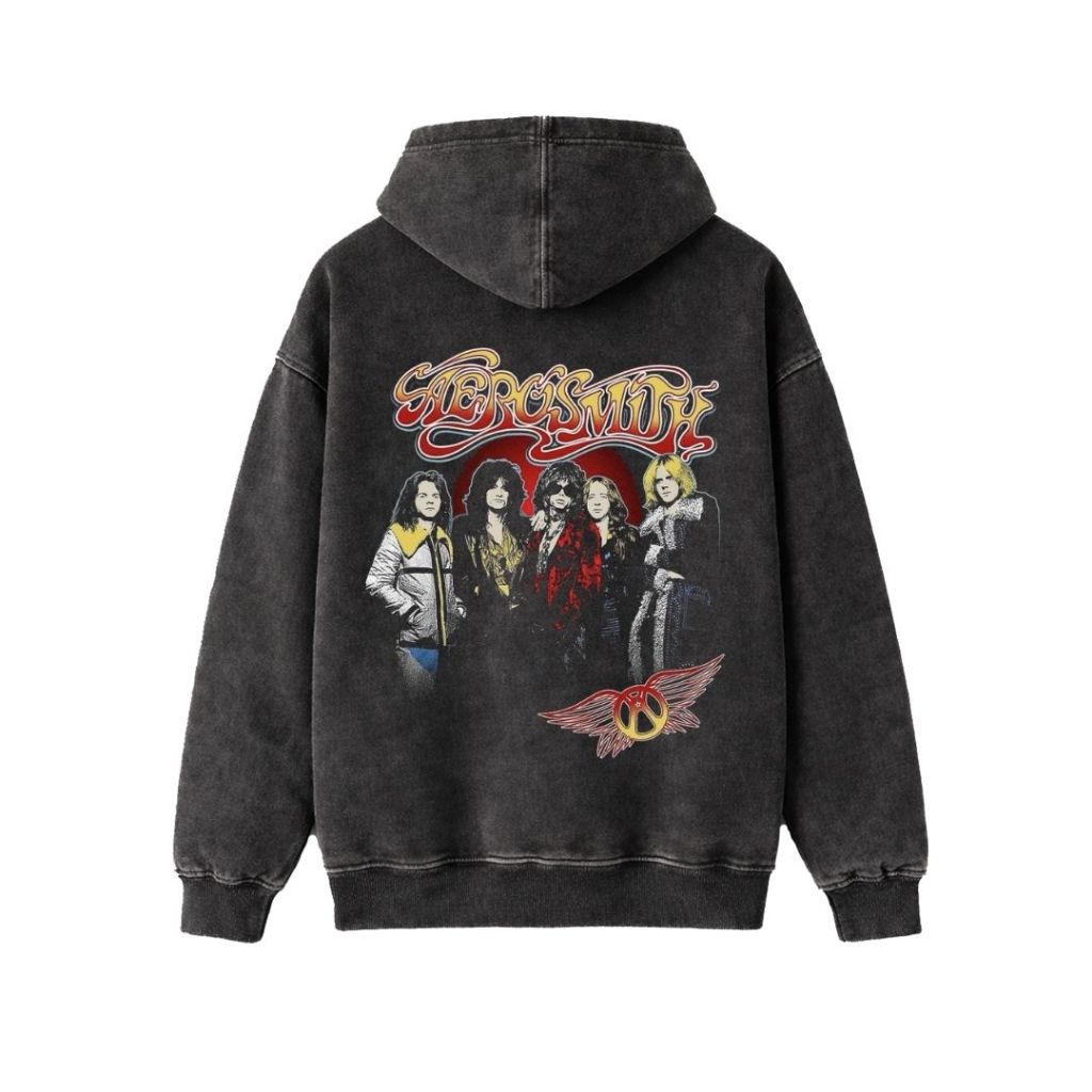 Psycho Crucify "Aerosmith" Stone Wash Hoodie | Washing | Jaket | Hoodie Band