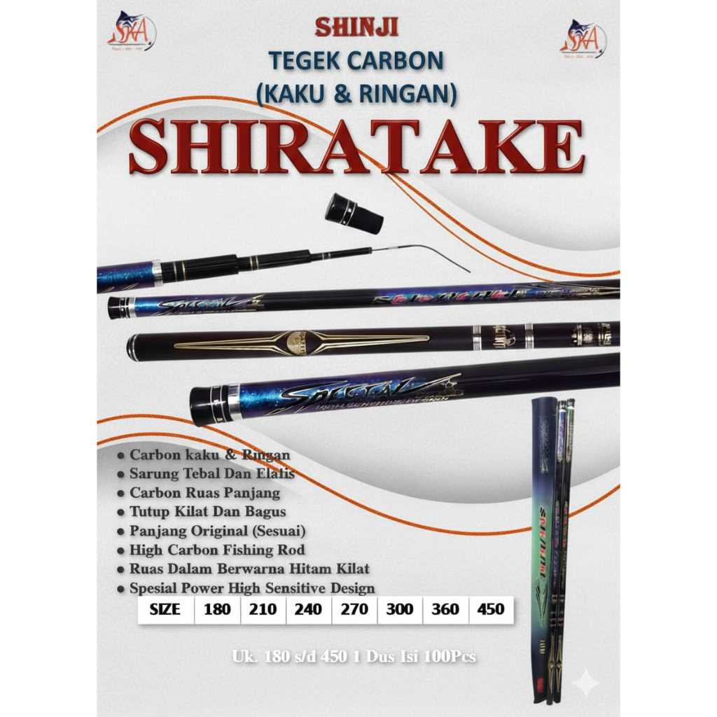 Joran Tegek Premium Shinji Shiratake Kaku Dan Ringan