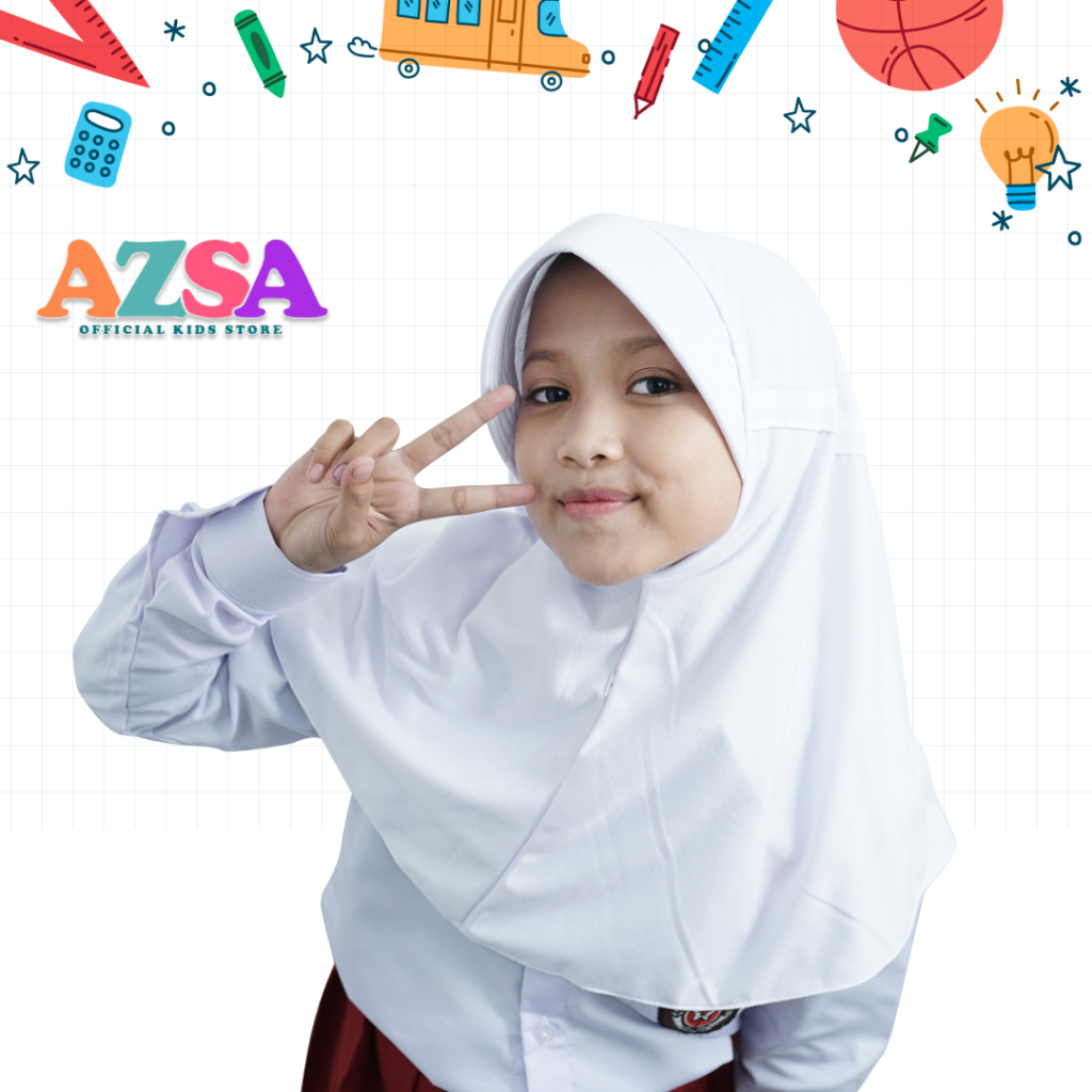 Kerudung Rabbani Anak Sekolah SD Warna Putih