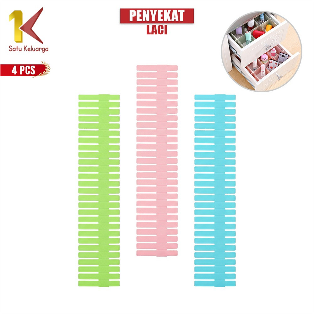 Satu Keluarga Sekat Laci Organizer Isi 4 pcs C652 Sekat Pembatas Rak Partisi Pembatas Laci Penyekat 