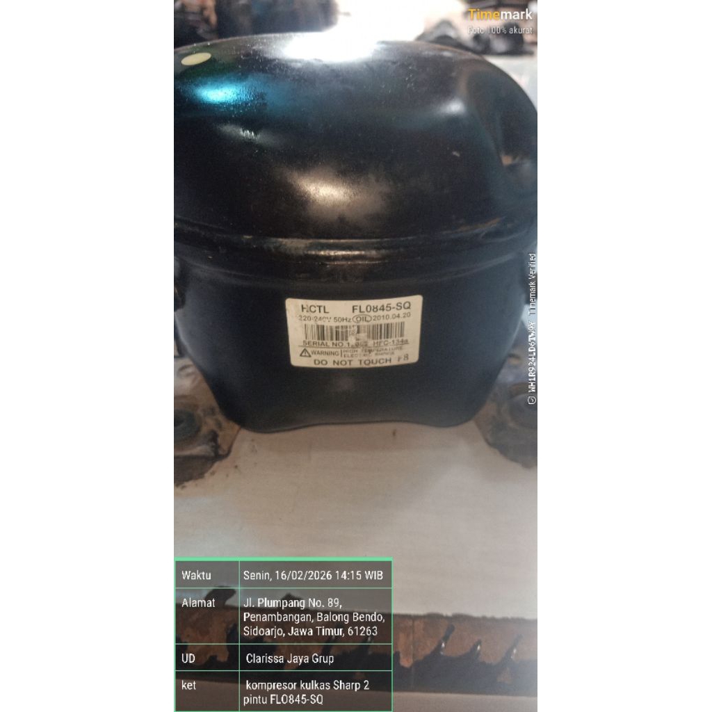 kompresor kulkas Sharp 2 pintu FLO845-SQ