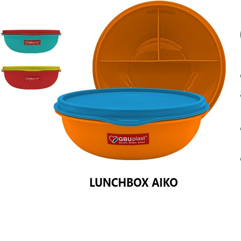 Gbu Plast Lunch Box Aiko 3 Sekat Kotak Tempat Bekal Makanan Serbaguna
