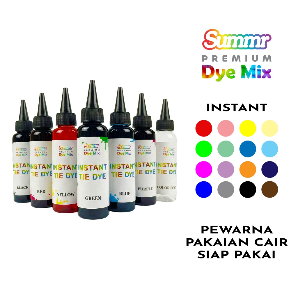 Pewarna Pakaian Cair Permanen Siap Pakai By Summr (Pewarna Tie Dye, Pewarna Textile, Pewarna Kain)