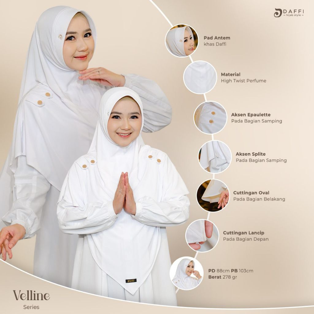 Hijab Daffi Velline Series Batch 4 hijab jumbo instan jilbab jumbo ORI Daffi