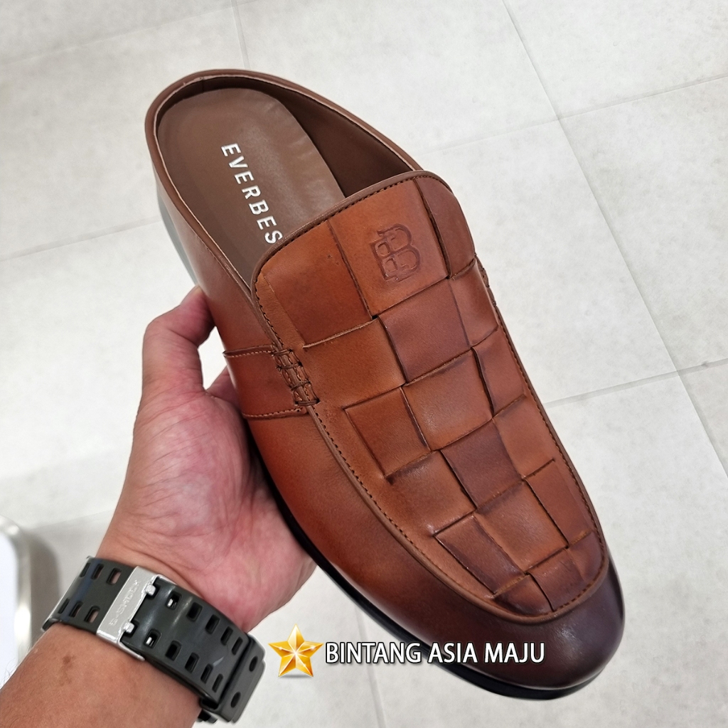 SEPATU SANDAL EVERBEST PRIA ORIGINAL KULIT ASLI COKLAT BROWN EM09