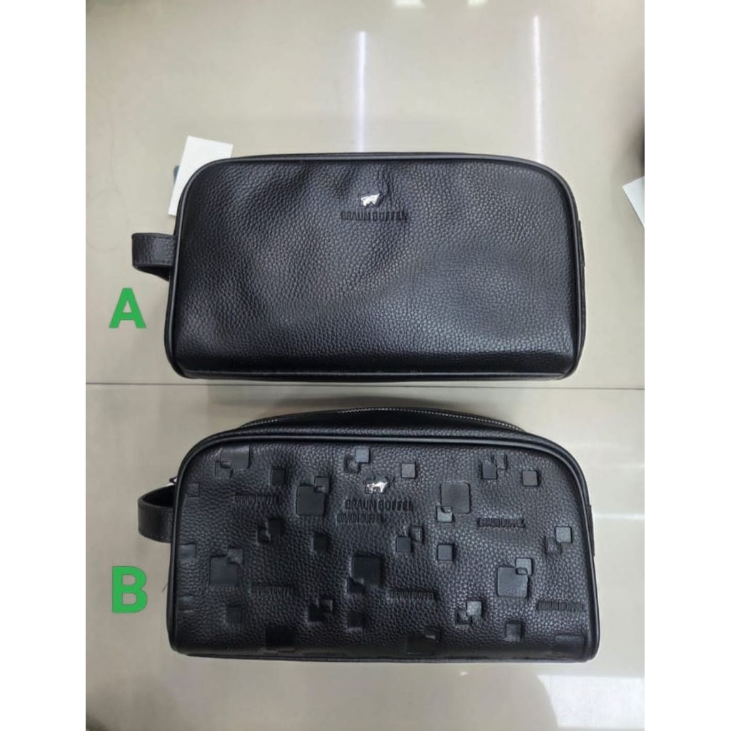 Tas pouch pria kulit asli braun buffel tas pria Import