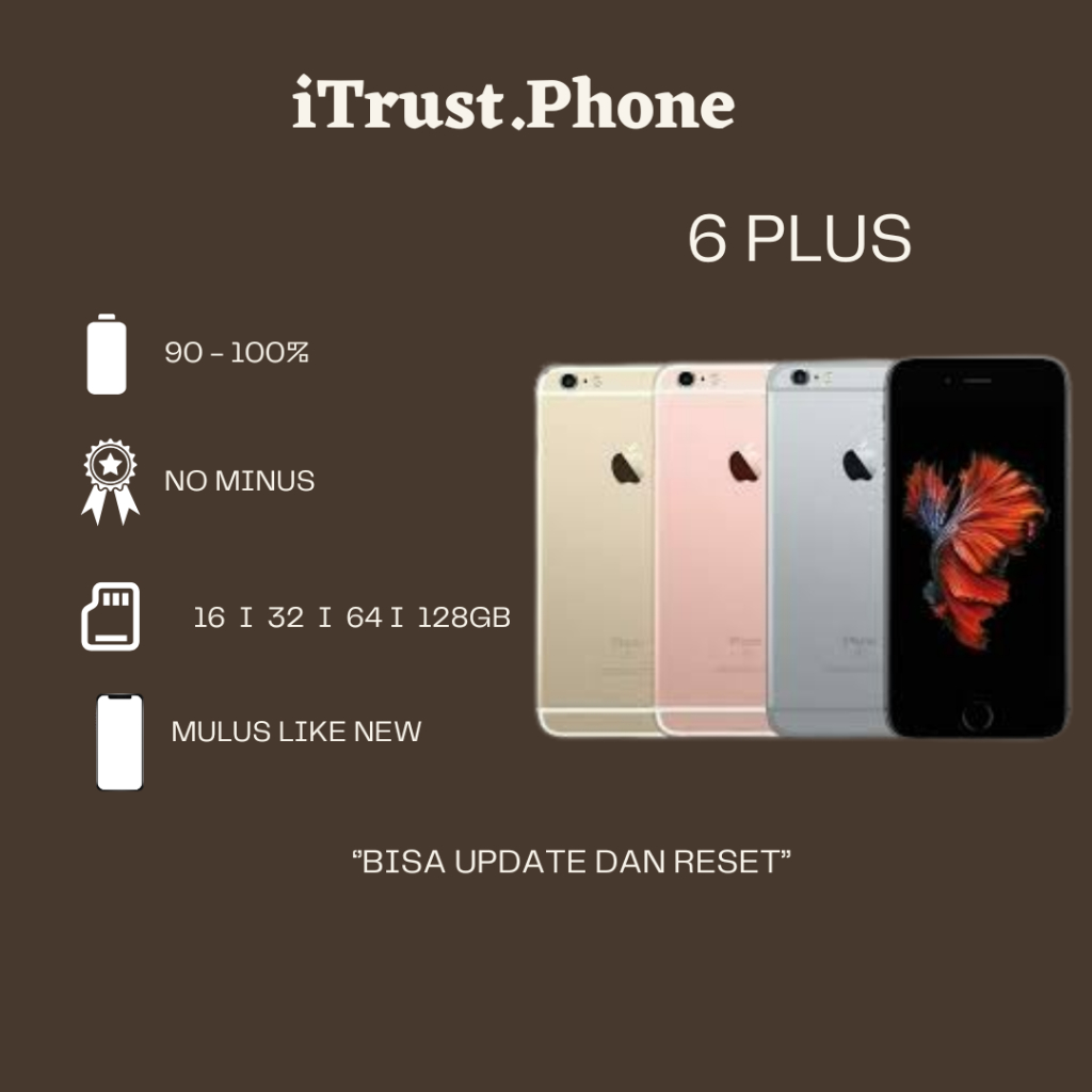 PPhone 6 / 6 Plus / 6S / 6S Plus Batangan No Minus 16GB 64GB Second Inter Original 100% Normal Mulus