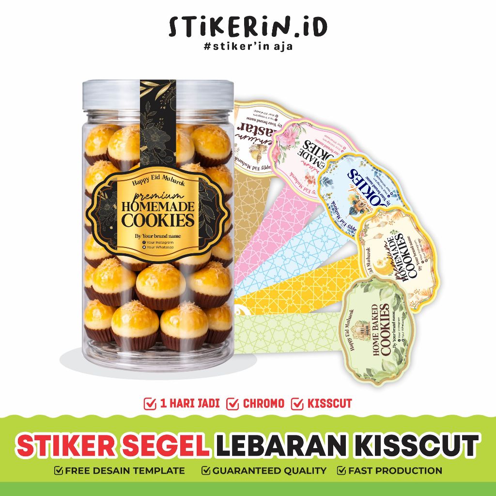 Stiker segel kue lebaran / Stiker label toples idhul fitri / stiker nastar kue kering