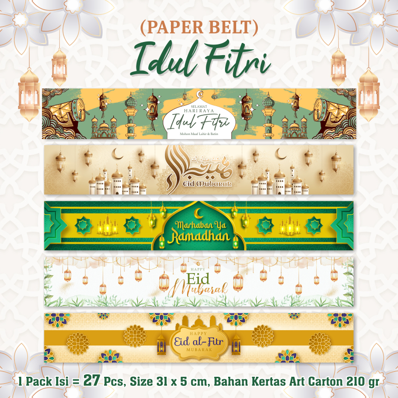 Paper Belt Idul Fitri Custom | Cetak Paper Sleeve Lebaran | Sabuk Kertas box | Sleeves Hampers Lebar