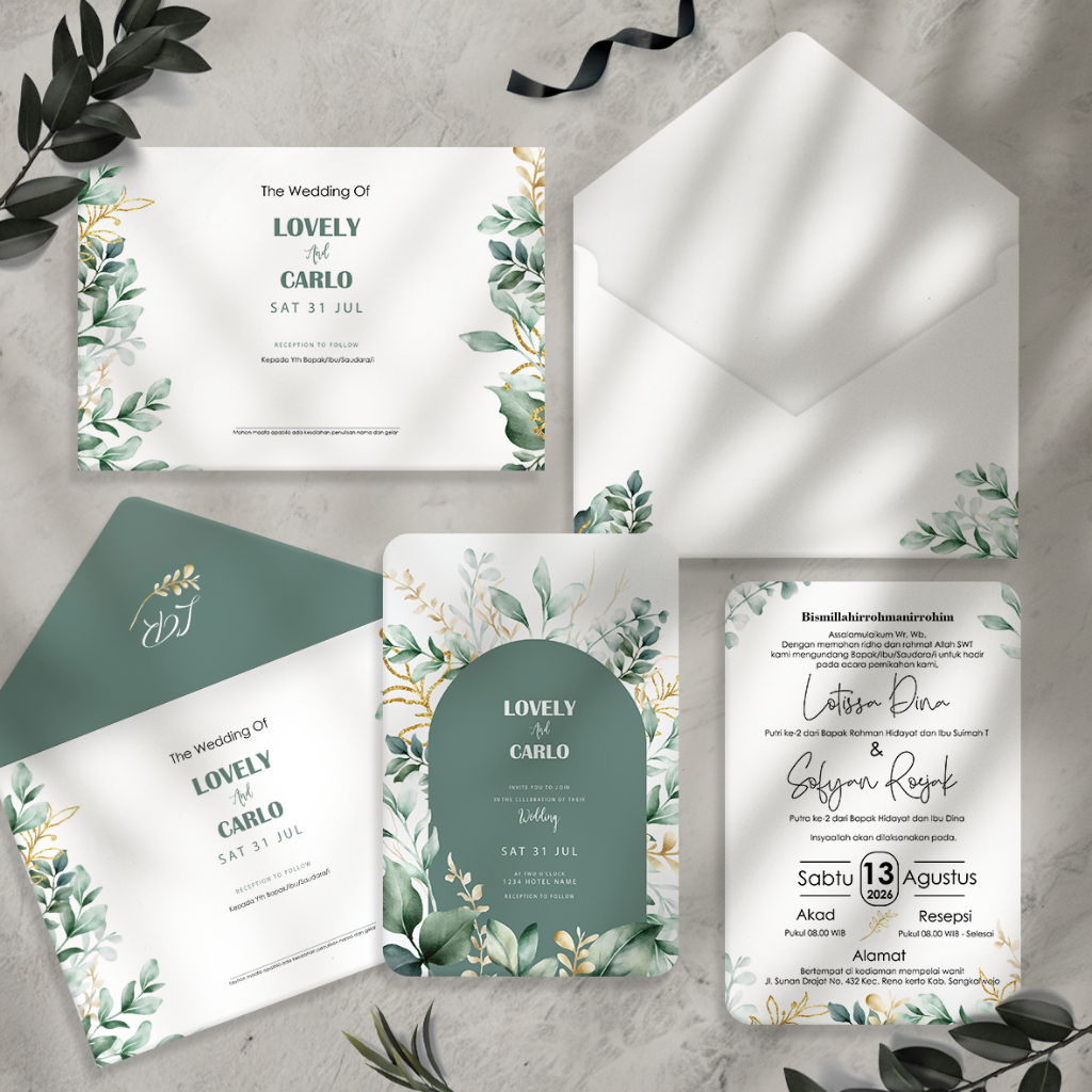 BLUEPRINT Undangan Pernikahan Amplop Hardcover Softcover Bahan Tebal Free Denah