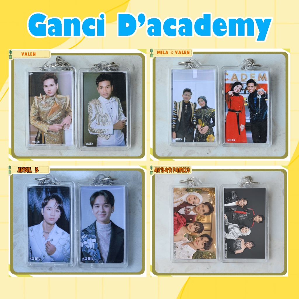 Gantungan Kunci D'academy 2 Sisi Akrilik Bening Buatan Fans Penyanyi Dangdut Academy Valen Mila Arbi