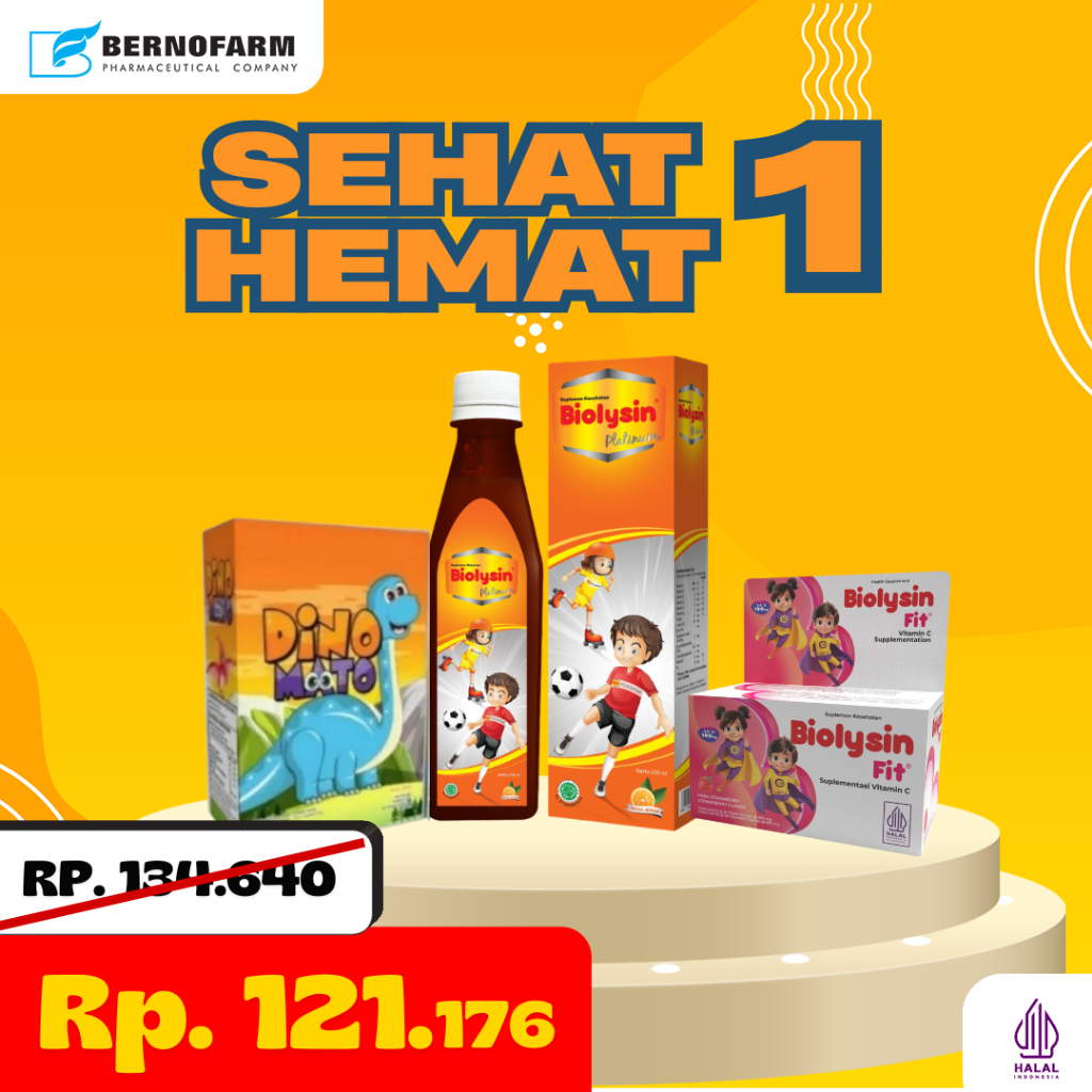 Vitamin Anak Sehat Hemat – Biolysin Platinum + Biolysin Fit + Dino Mato