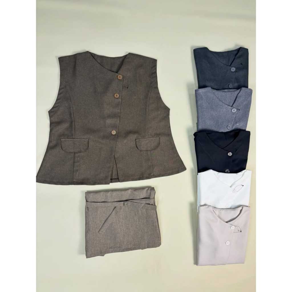 Pamella Vest Semiwool Adjustable Tali Belakang