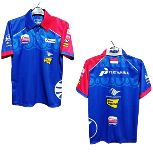 KAOS POLO MANDALIKA RACING TEAM POLO SHIRT OFFICIAL MOTO GP PREMIUM DRIFIT UNISEKS