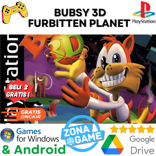 Game PC Bubsy 3D – Furbitten Planet PS1 | Bisa di Android / IOS / PC + Emulator | BELI 2 GRATIS 1