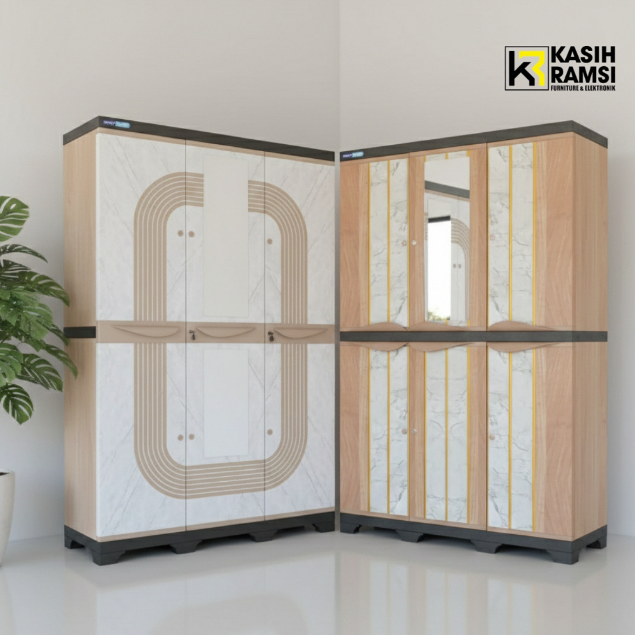 LEMARI PLASTIK BESTPLAST 3 PINTU RAK/GANTUNG