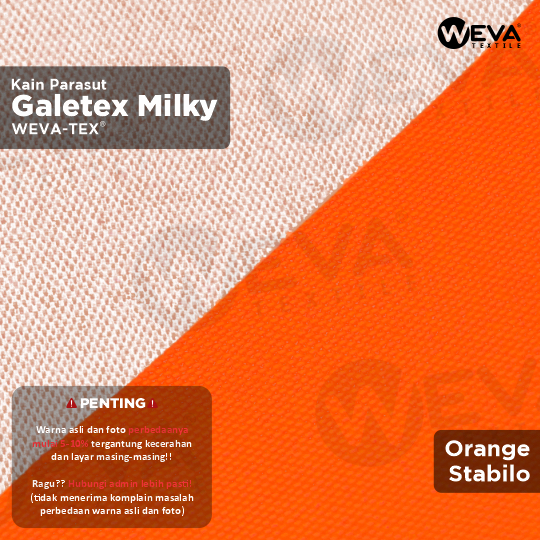 GALETEX MILKY Bahan Kain Taslan Milky Orange Stabilo 2 Weva Textile Bahan Jaket Waterproof