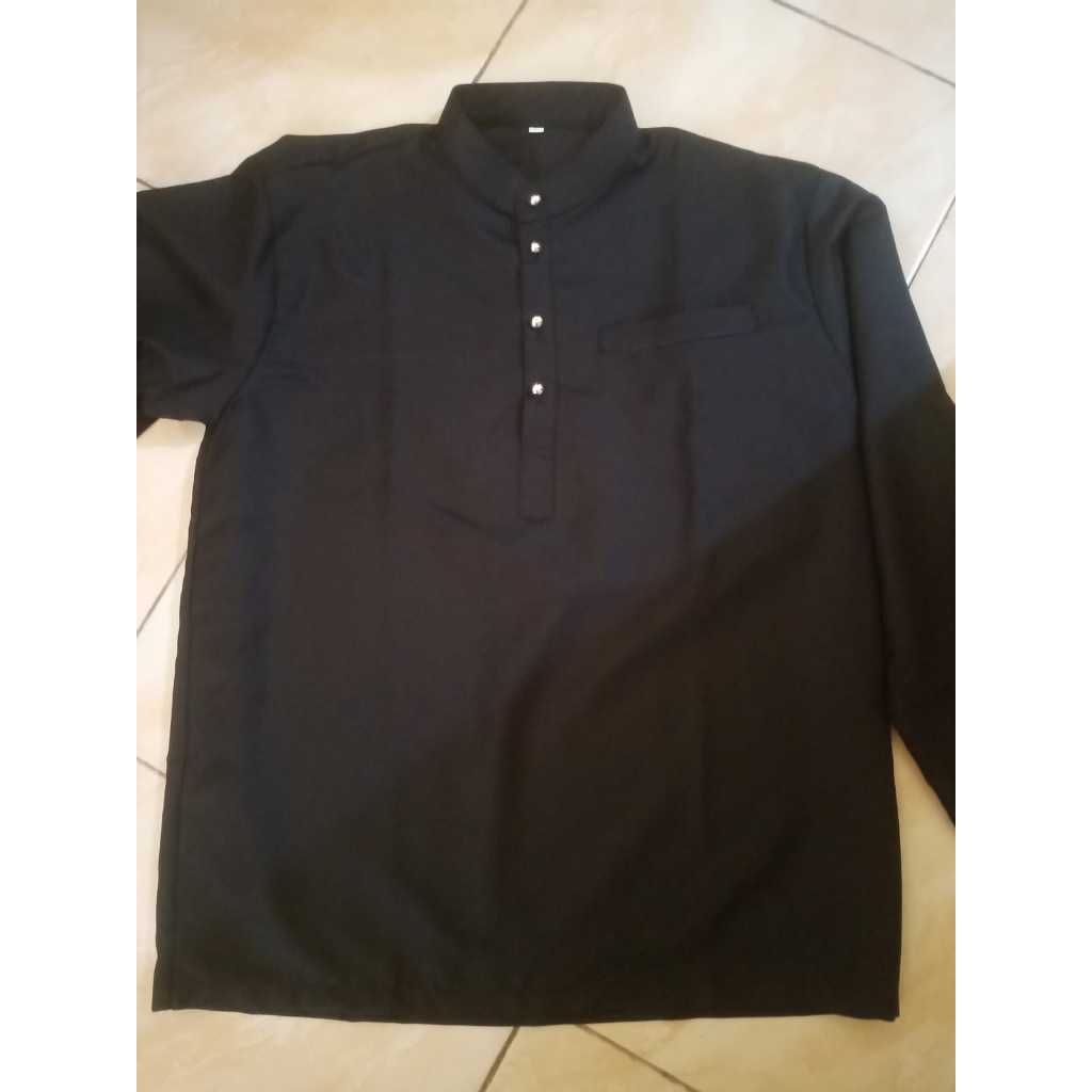 SETELAN BAHAN PREMIUM BAJU MELAYU PRIA DEWASA TOYOBO TELUK BELANGA/BAJU KURUNG MELAYU WARNA HITAM