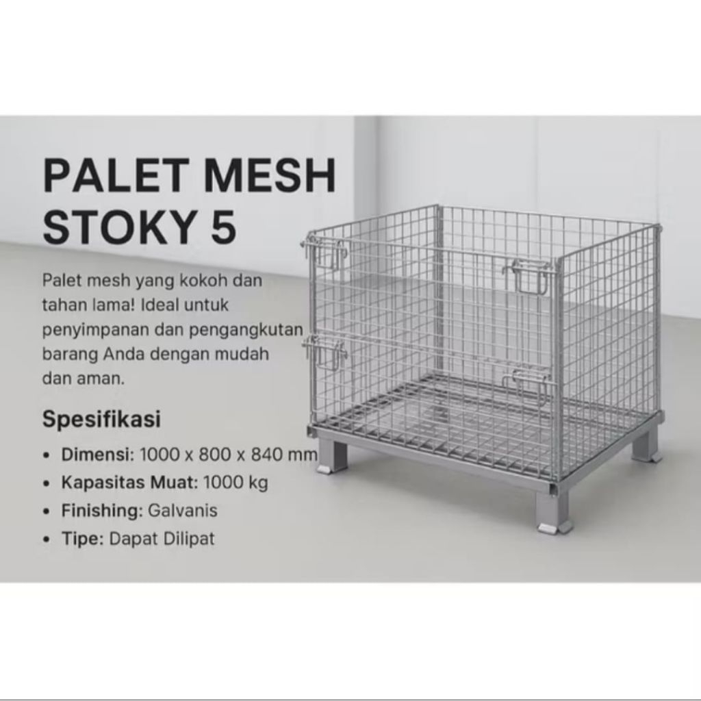 pallet Mesh/keranjang besi/Lipat Stoky 5