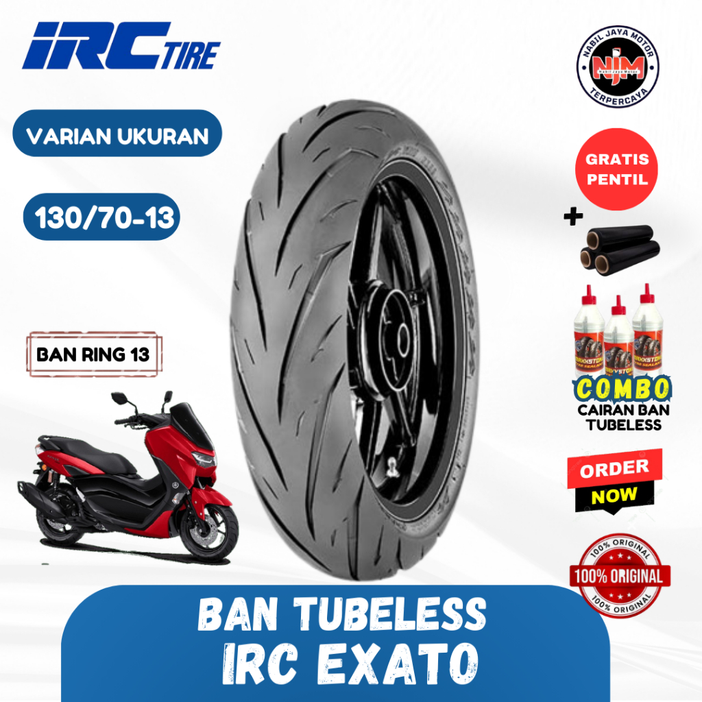 IRC EXATO NR88 130/70 Ring 13 Tubeless Free Pentil Ban Motor