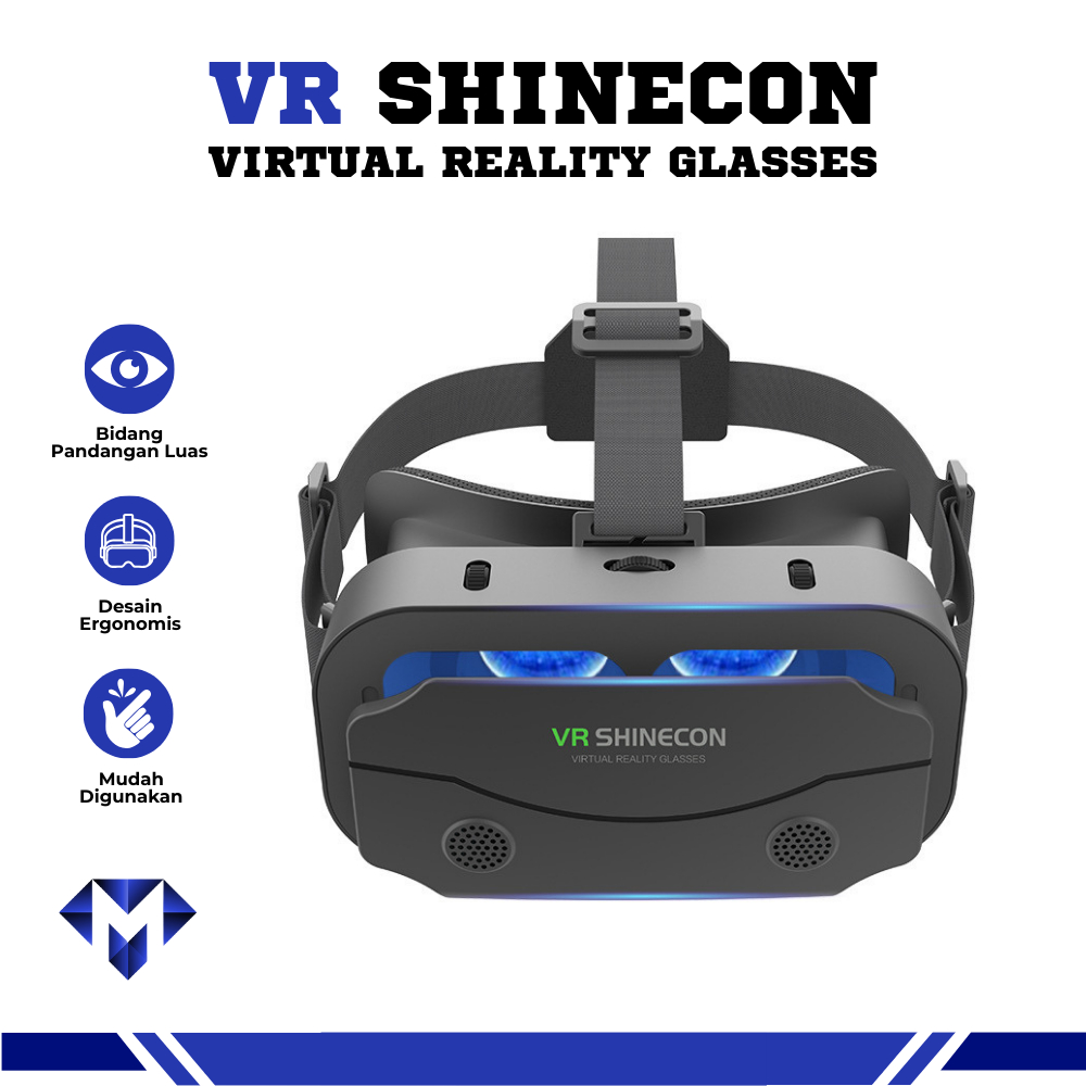 SHINECON VR Box IMAX Giant Screen Kacamata VR SC-G13 Bidang Pandang Luas Kompatibel 4.7-7 Inch Hitam
