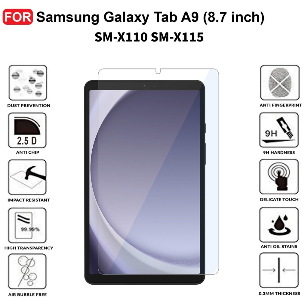Antigores samsung Tab a9 8.7"inch 2023 / anti gores samsung tab a9 \ tampered glass samsung tab a9 /
