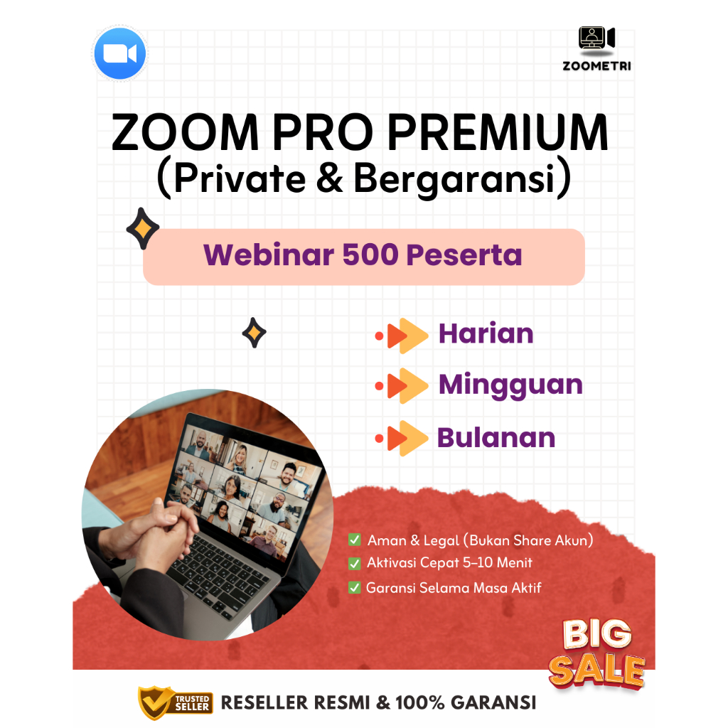 Upgrade Zoom Webinar 500 Peserta – Durasi Fleksibel | Live Event Lebih Profesional