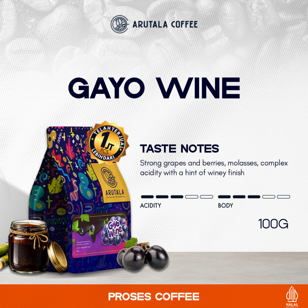 Kopi Arabika Gayo Wine 100 Gram Aroma Anggur Segar